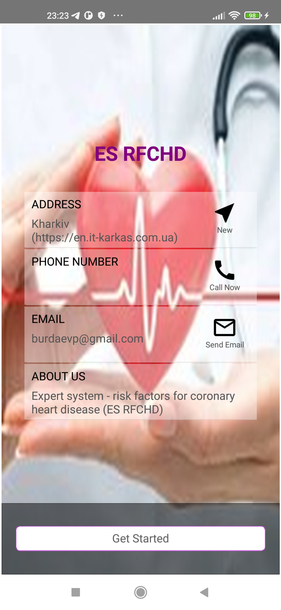 Expert system - risk factors for coronary heart disease (ES RFCHD)